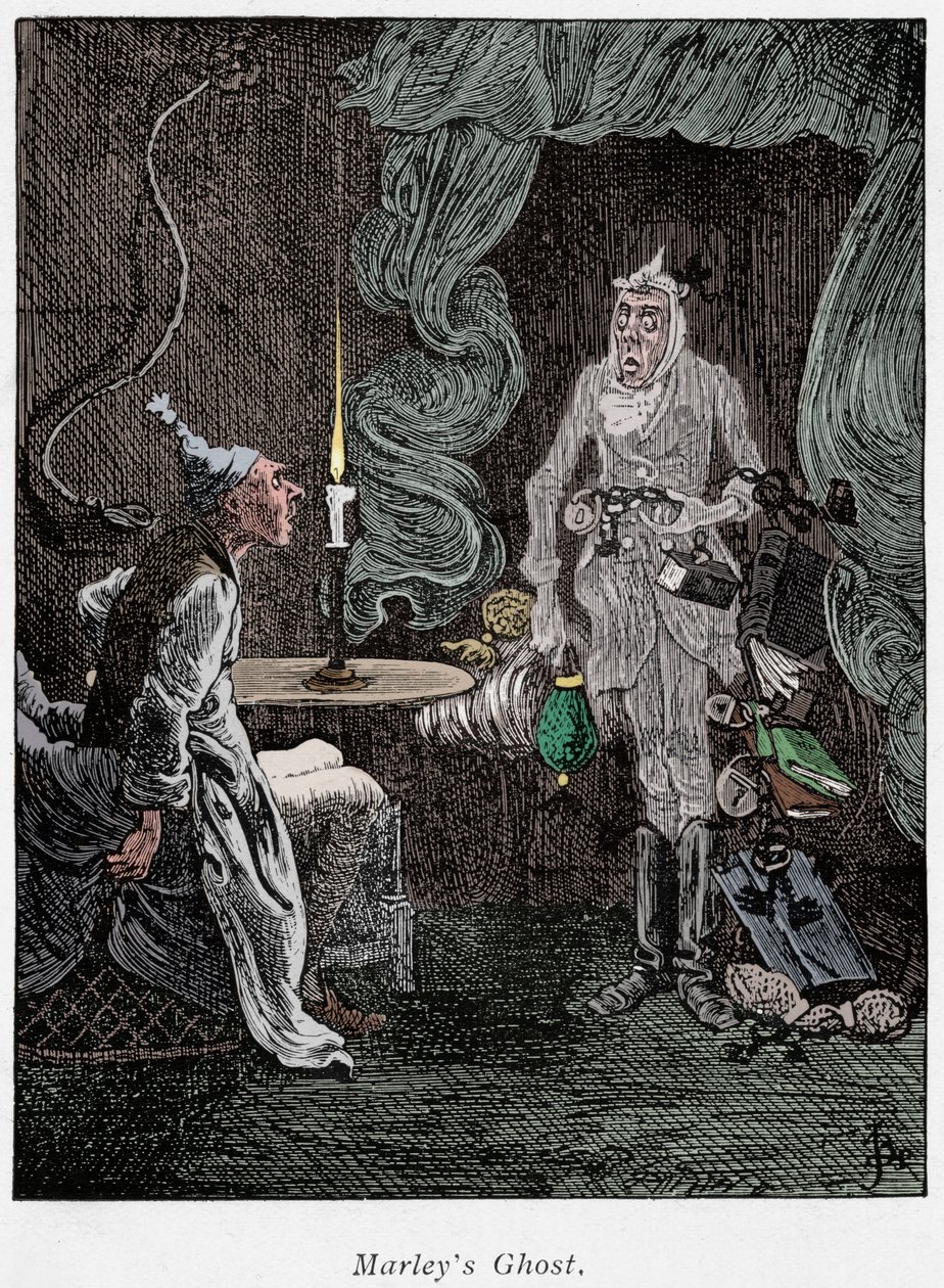 Escena de Un cuento de Navidad de Charles Dickens, 1843 de Unbekannt