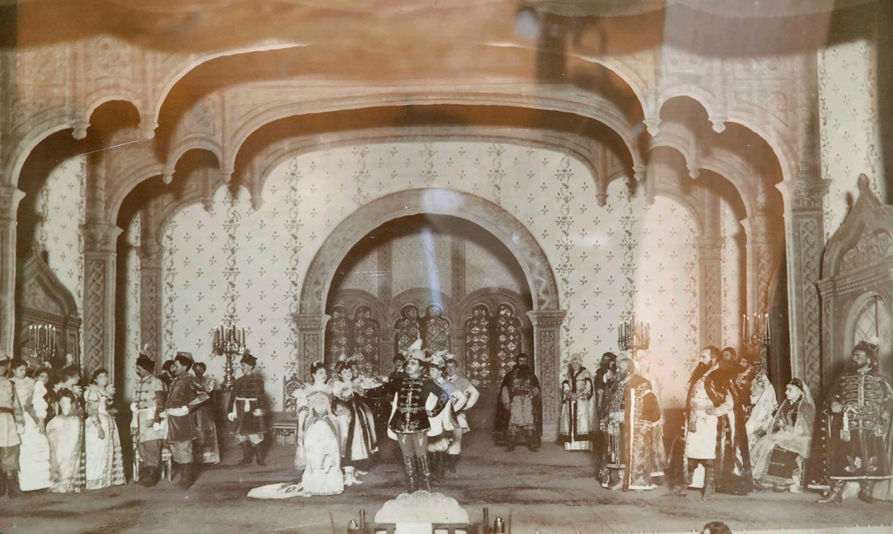 Escena de la obra de Alexander Ostrovsky Falso Dmitriy, Teatro Maly, Moscú, Rusia, 1870s de Unbekannt