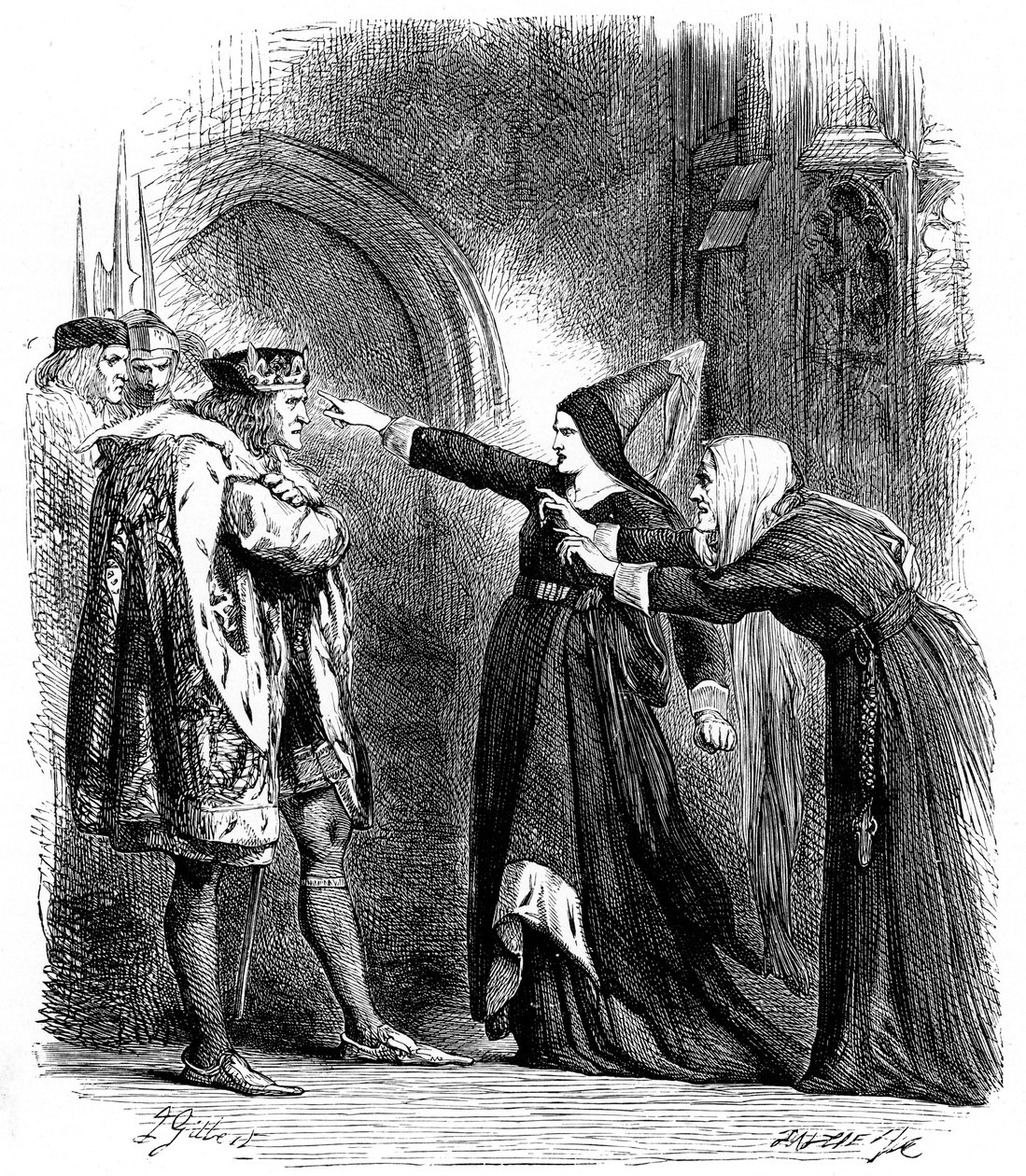 Escena de Ricardo III de Shakespeare, 1591 c1858 de Unbekannt