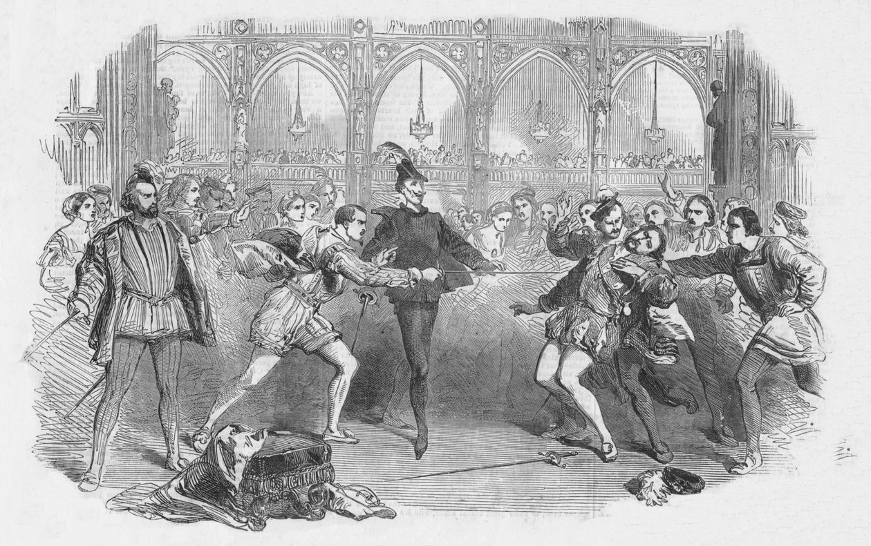 Escena de Fausto de Spohr, en la Ópera Real Italiana, 1852 de Unbekannt