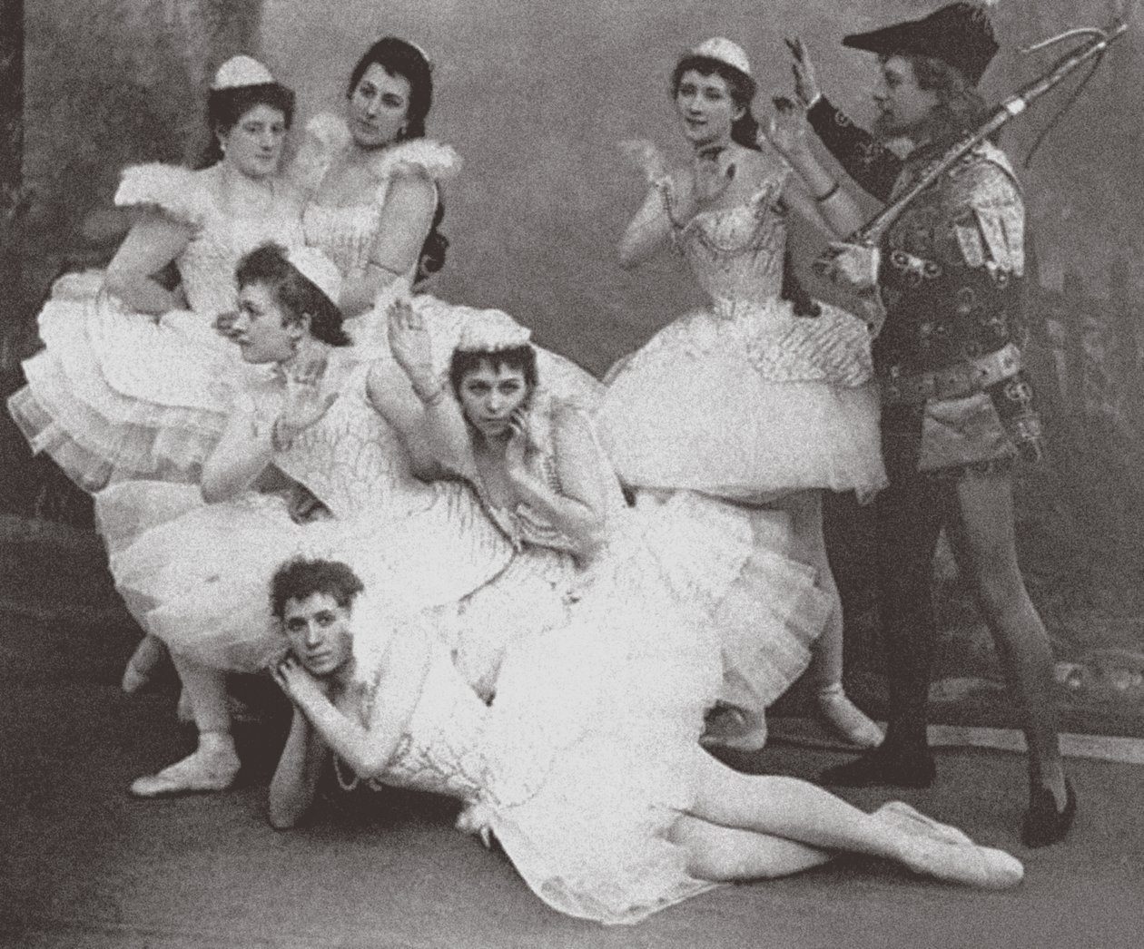 Escena del ballet El lago de los cisnes, Teatro Mariinsky, 1895 de Unbekannt
