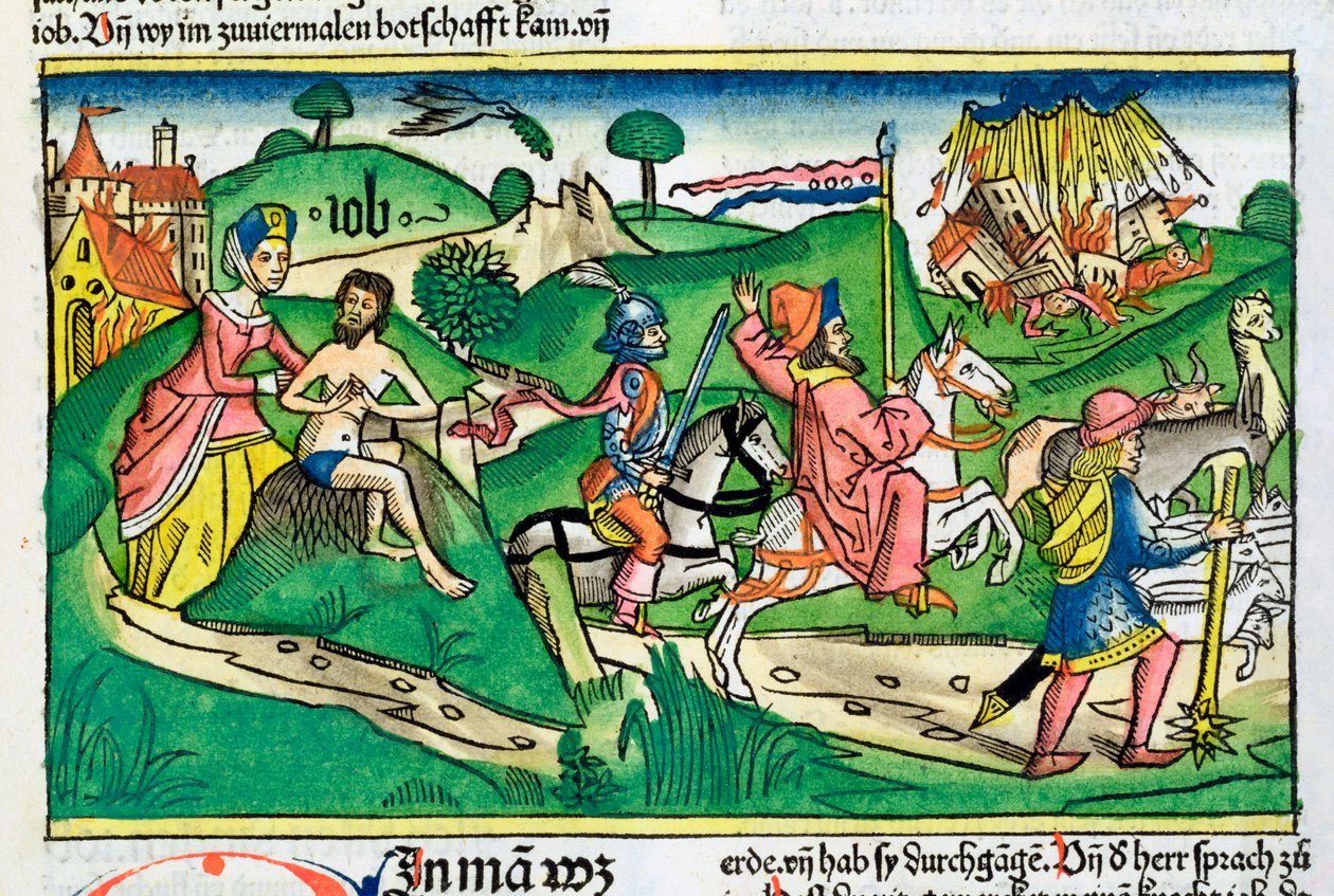 Escena del Libro de Job de Unbekannt