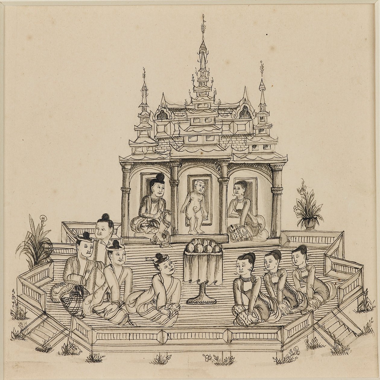 Escena del Vessantara Jataka de Unbekannt
