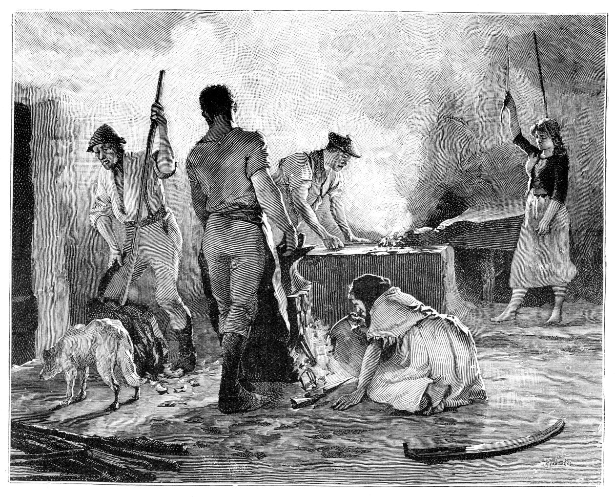 Escena de la Rebelión de los Jóvenes Irlandeses de 1848, 1900 de Unbekannt