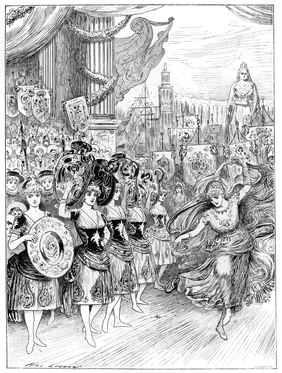 Escena de la pantomima Los cuarenta ladrones en el Teatro Dury Lane, Londres, 1887 de Unbekannt