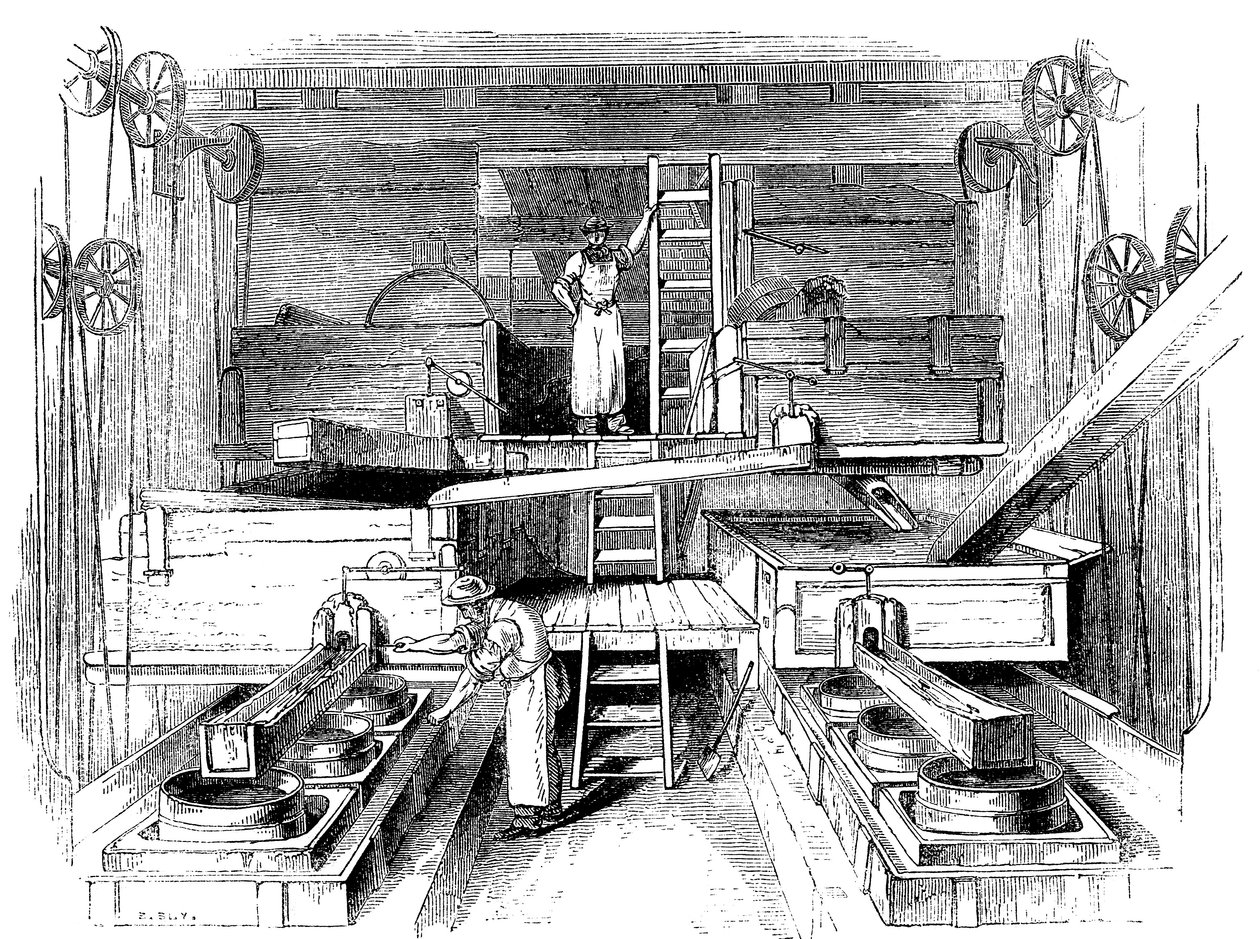 Escena en una fábrica de cerámica de Staffordshire, c. 1851 de Unbekannt
