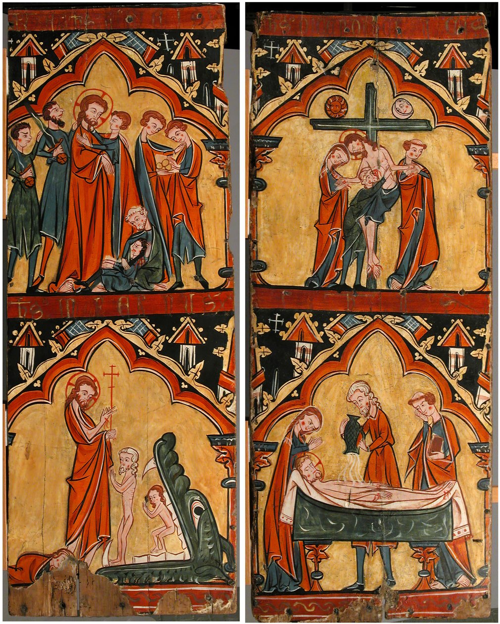 Escenas de la vida de Cristo: Arresto de Cristo, Cristo en el Limbo, Descenso de la Cruz..., siglo XIII de Unbekannt