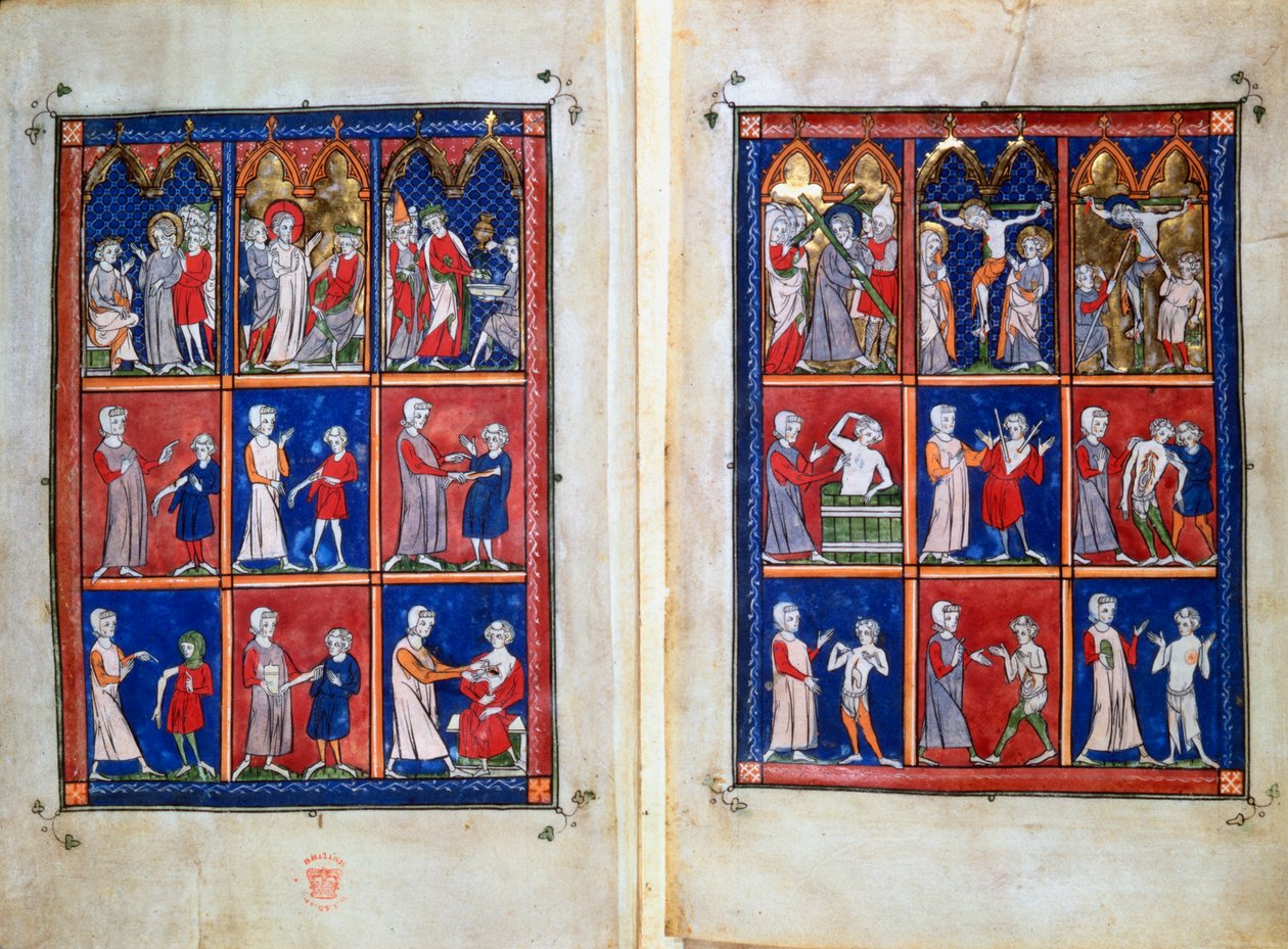 Escenas de la vida de Cristo, y doctores con pacientes, c1300 de Unbekannt