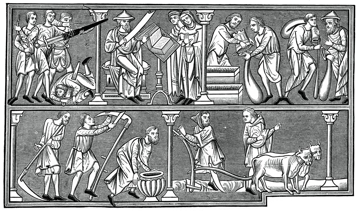 Escenas de la vida medieval, siglo XIII, 1870 de Unbekannt
