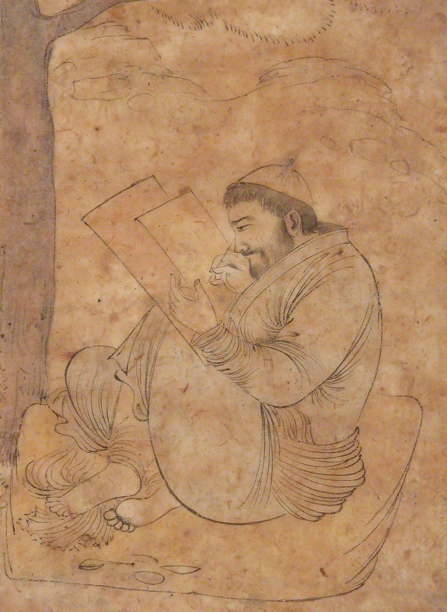 Hombre sentado pintando o escribiendo de Unbekannt