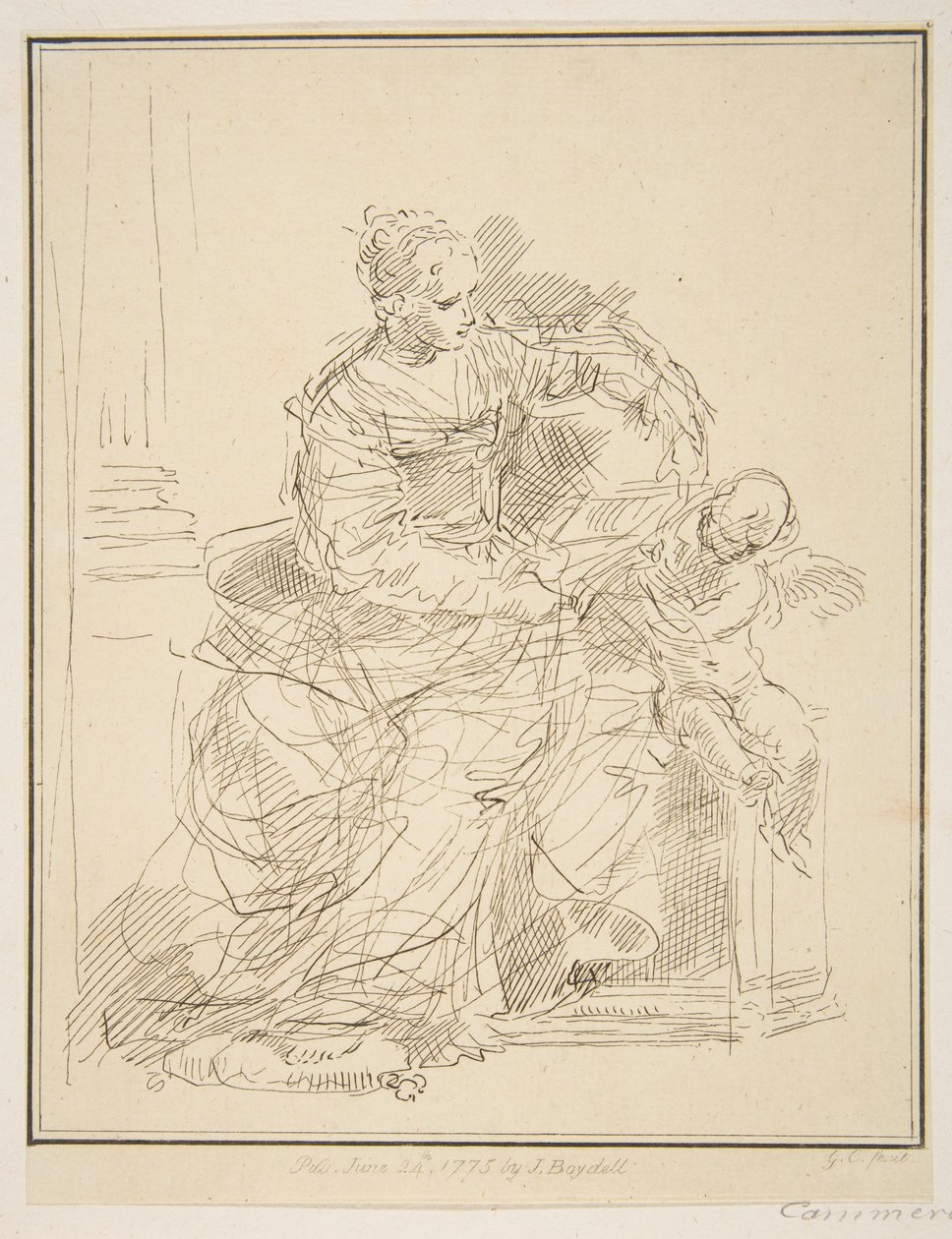Mujer sentada con un putto, 1775 de Unbekannt