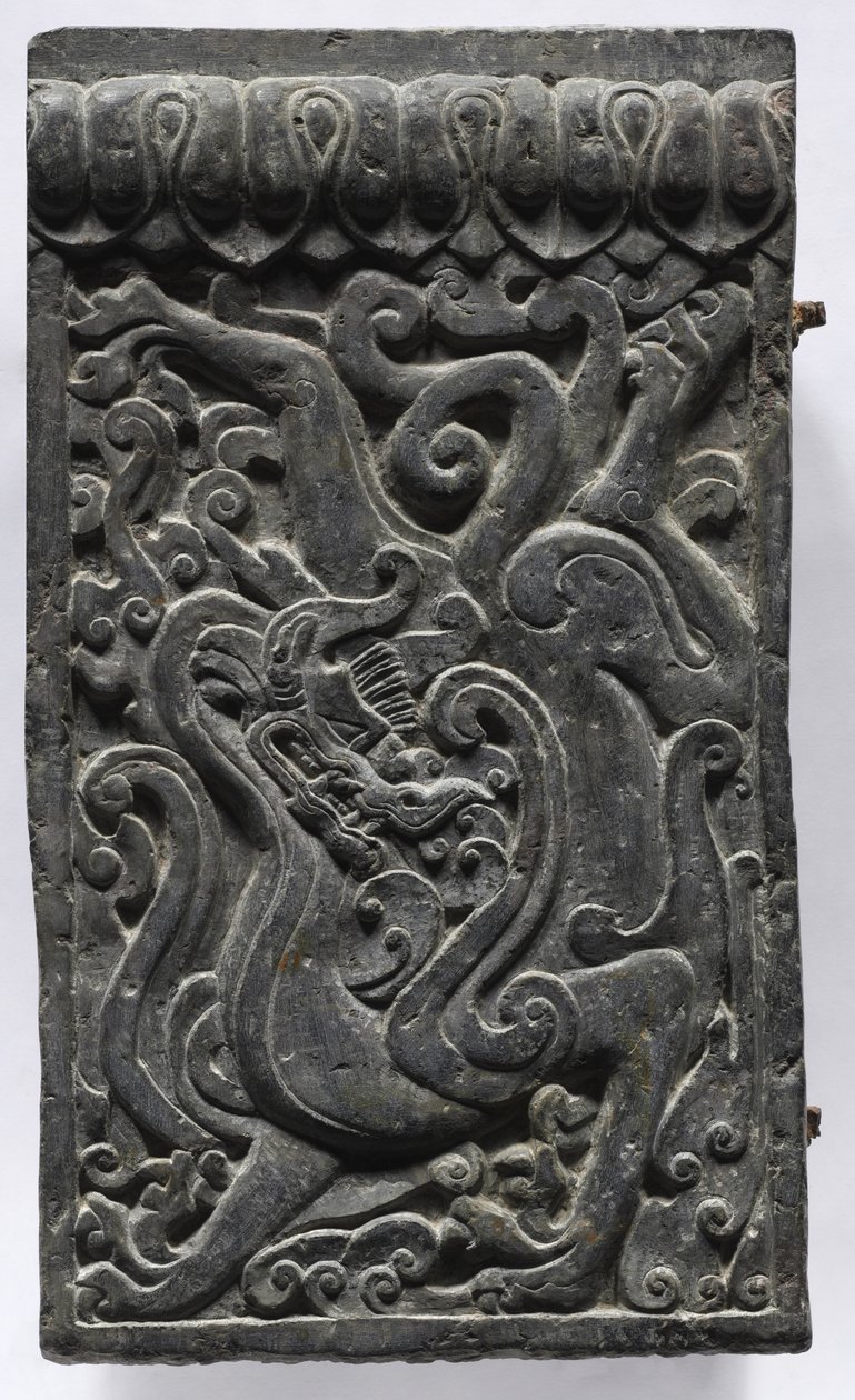 Sección de una plataforma de ataúd: Dragón de Unbekannt