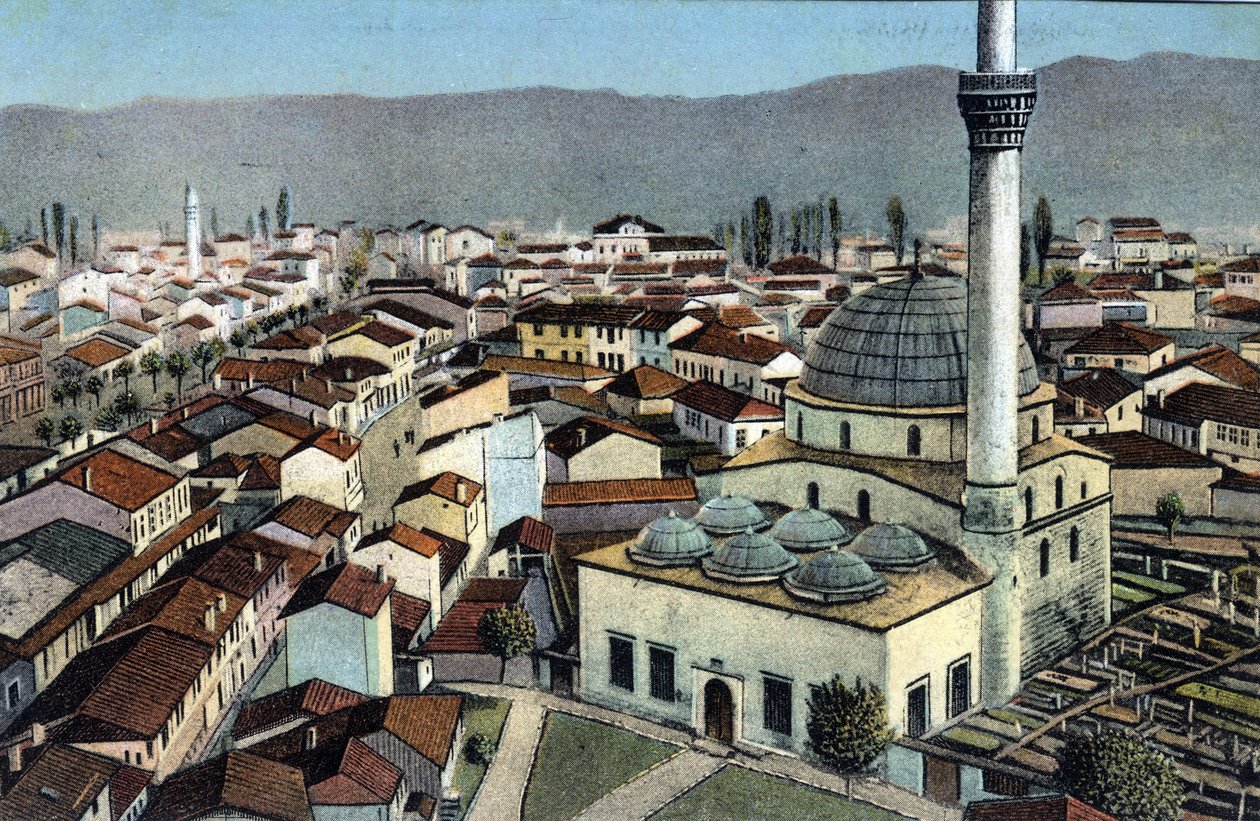 Serbia, Monastir: vista de una mezquita, Monastir ahora se llama Bitola y está ubicada en Macedonia - Postal 1914-1918 de Unbekannt