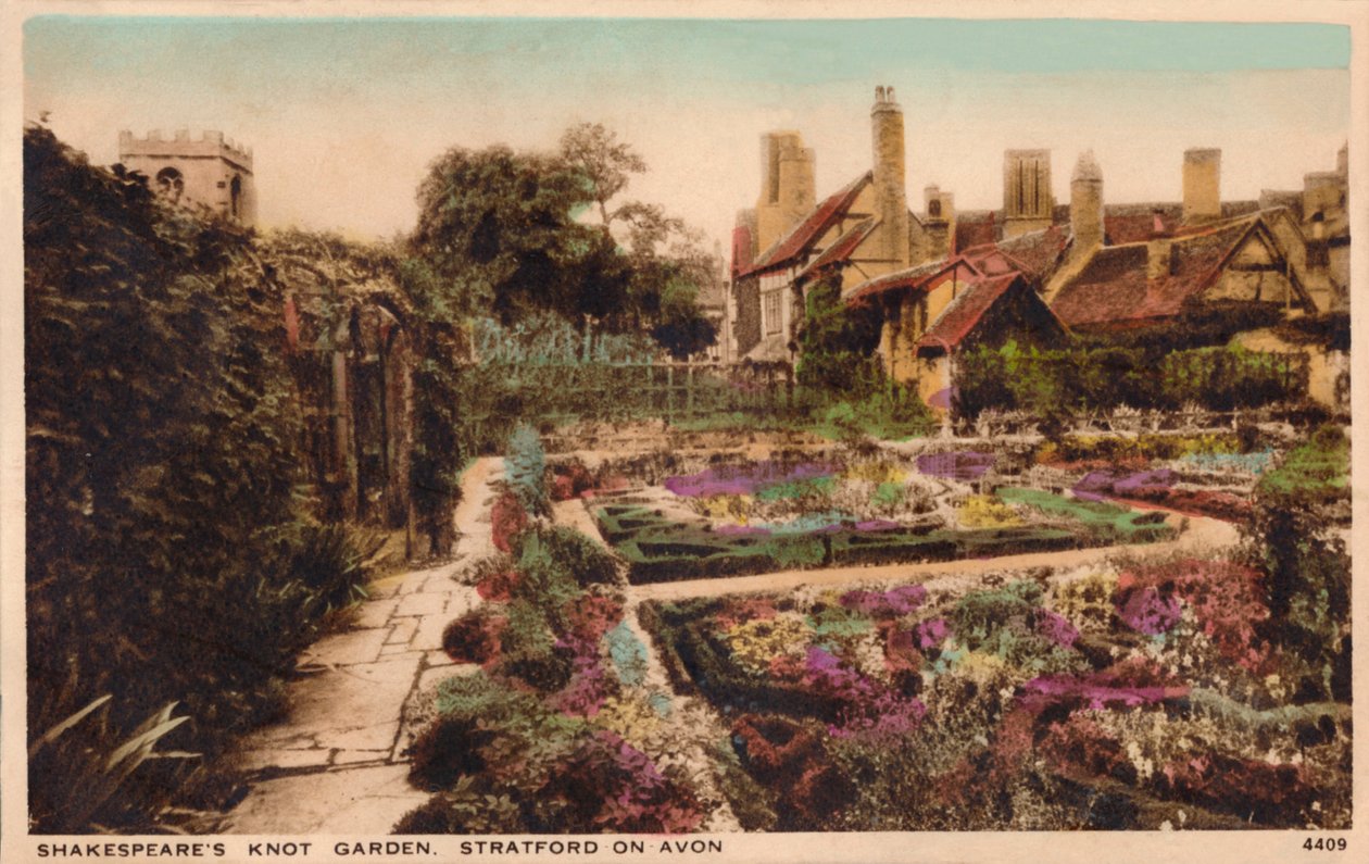 El jardín de nudos de Shakespeare, Stratford-Upon-Avon, c. 1910 de Unbekannt