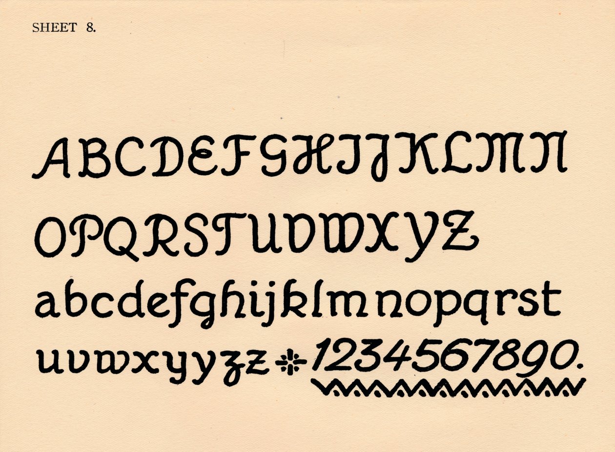 Hoja 8, de una carpeta de alfabetos, 1929 de Unbekannt