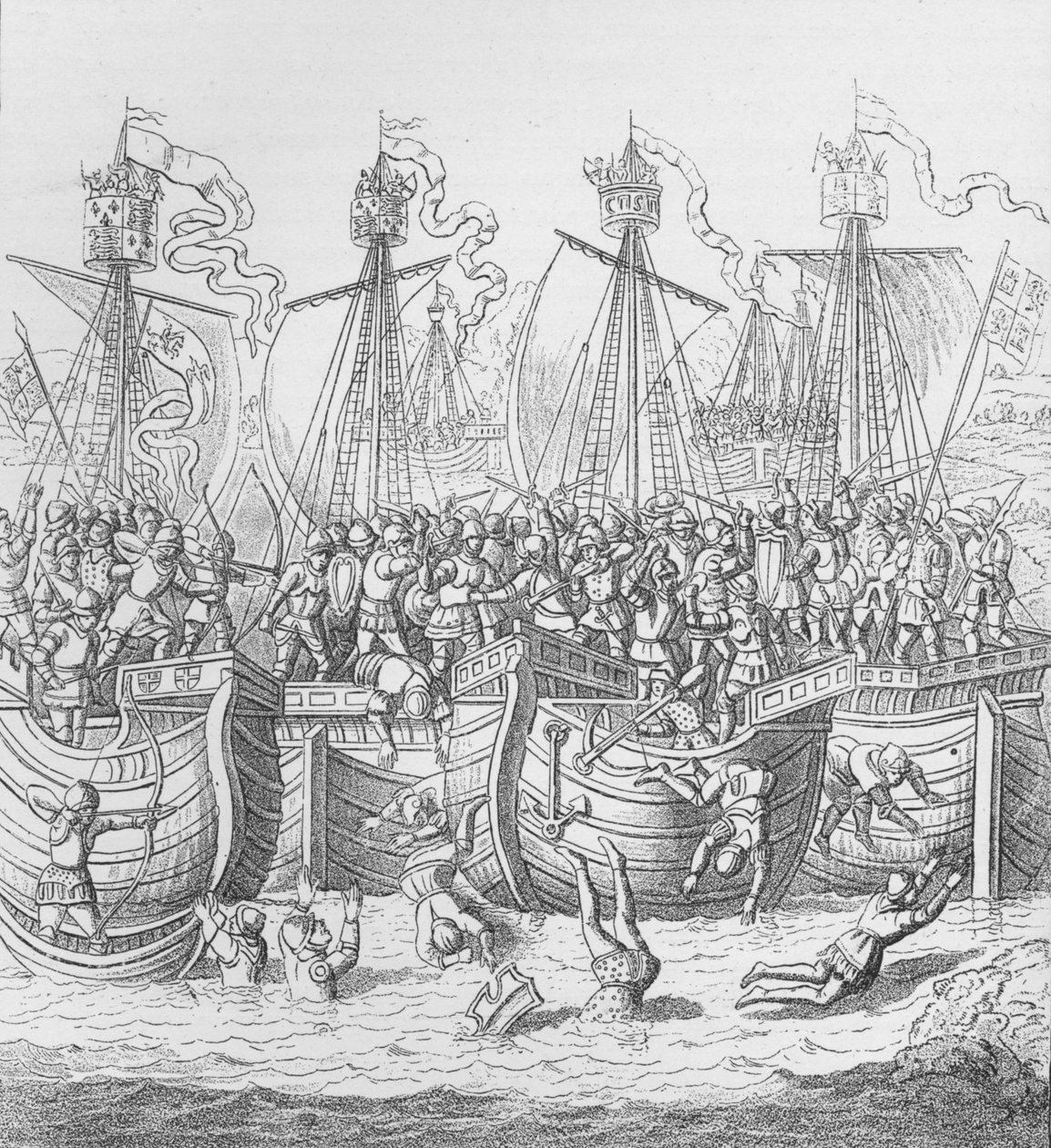 Barcos en La Rochelle, Francia, en 1372, c. 1804 1906 de Unbekannt
