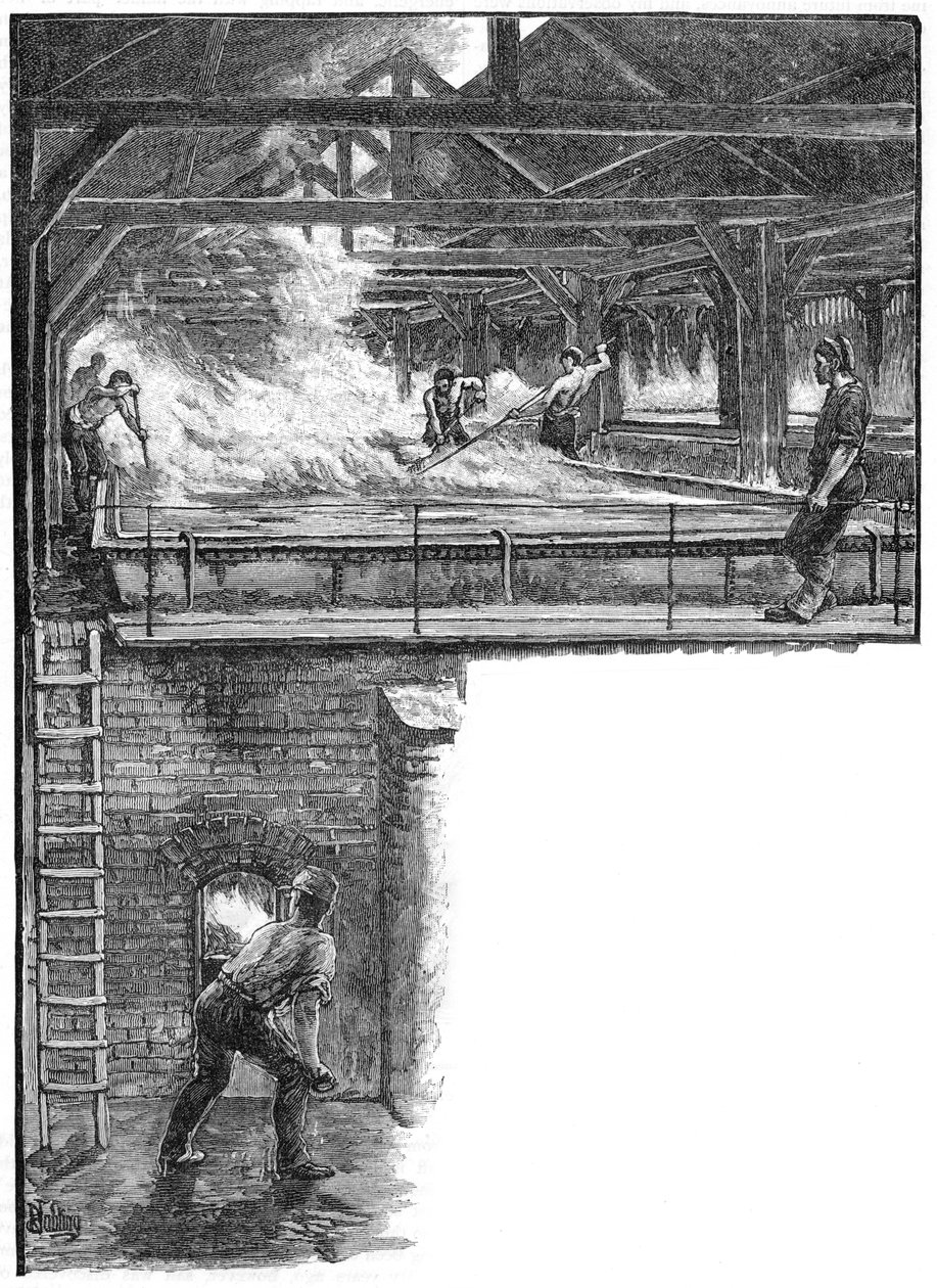 Paleando sal en South Durham Salt Works, 1884 de Unbekannt