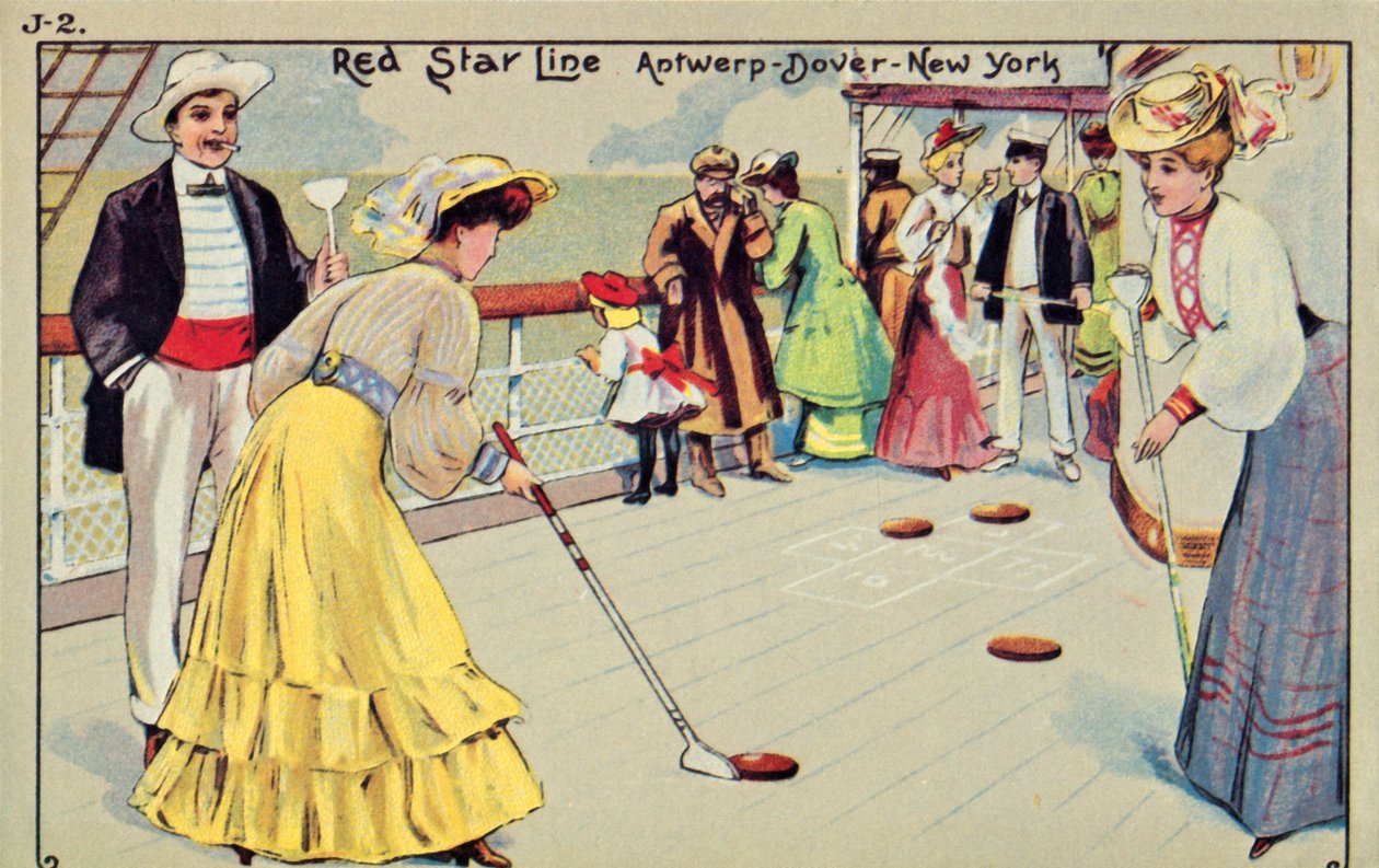 Shuffleboard a bordo de un barco de pasajeros de la línea Red Star, 1907 de Unbekannt