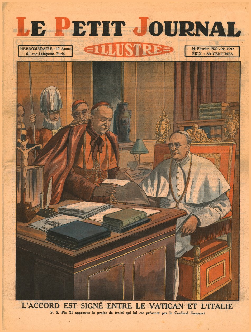 Firma del acuerdo entre el Vaticano e Italia, 1929 de Unbekannt