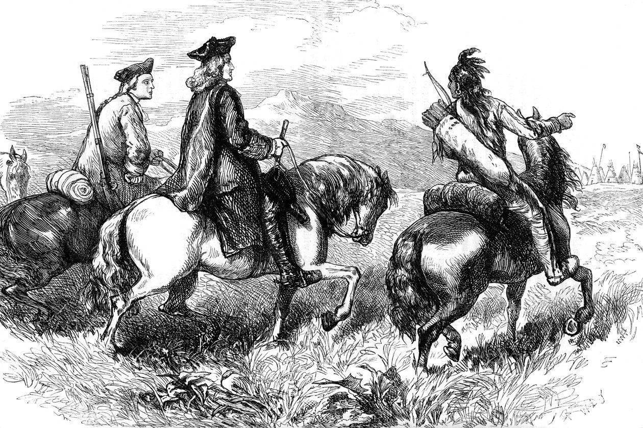 Sir Alexander Cuming en su camino para visitar a los Cherokee, Carolina del Sur, c1730 c1880 de Unbekannt