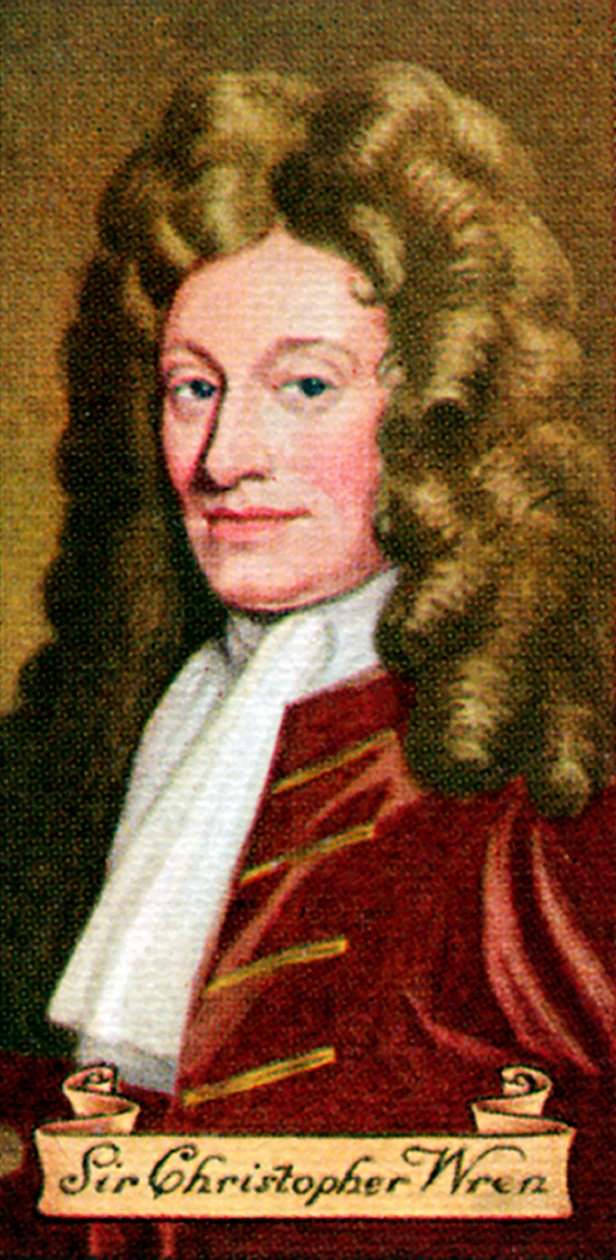 Sir Christopher Wren, de una serie de tarjetas de cigarrillos, 1935 de Unbekannt