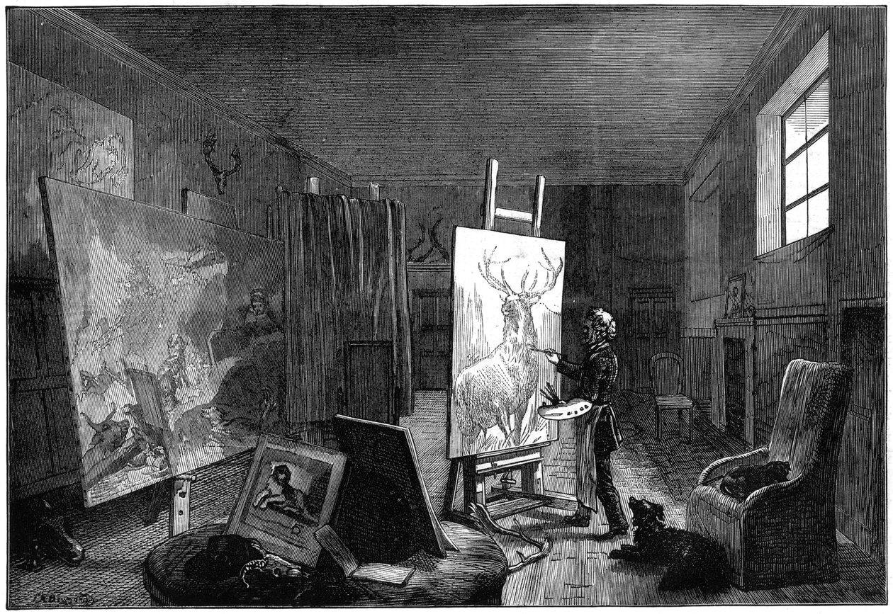 Estudio de Sir Edwin Landseer 1802-1873, Brighton, East Sussex, 1874 de Unbekannt