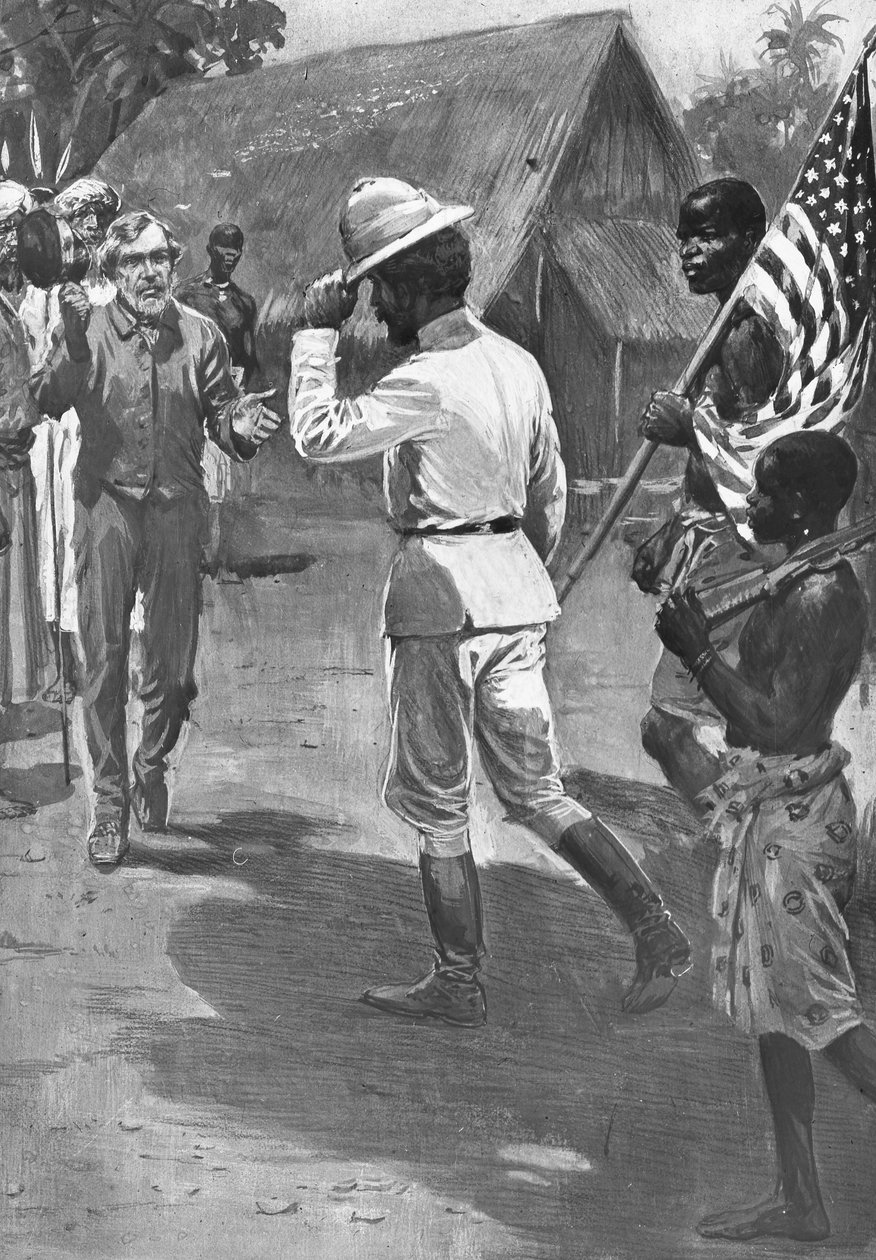 Sir Henry Morton Stanley se encuentra con David Livingstone, África, 1871 de Unbekannt