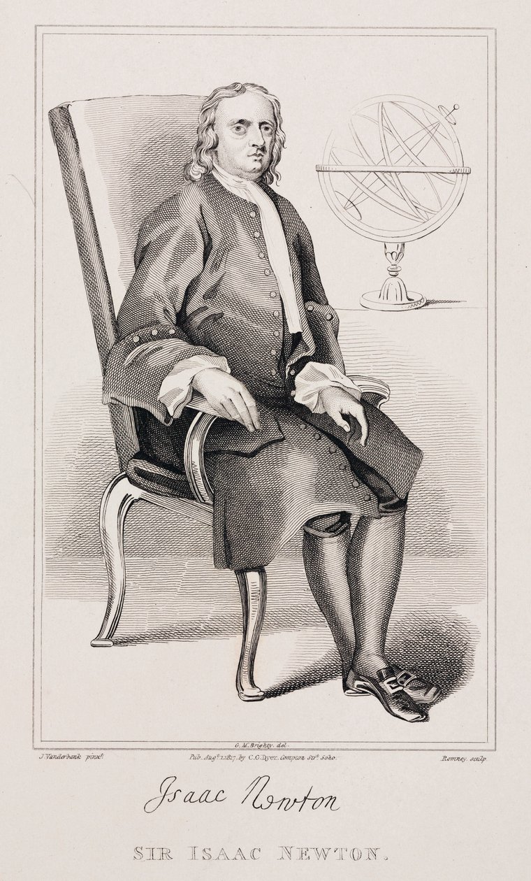 Sir Isaac Newton, matemático y físico inglés, c 1725 de Unbekannt
