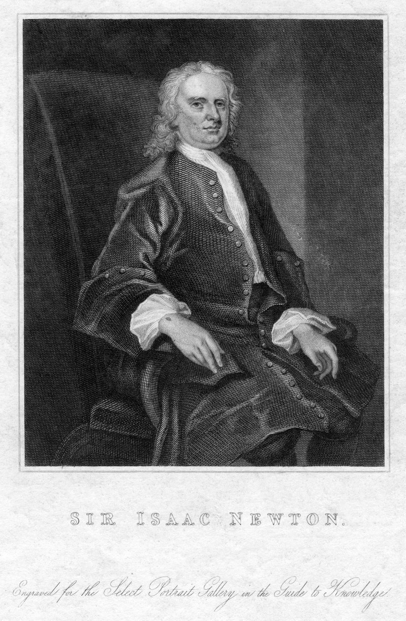 Sir Isaac Newton, matemático, astrónomo y físico inglés, siglo XIX de Unbekannt