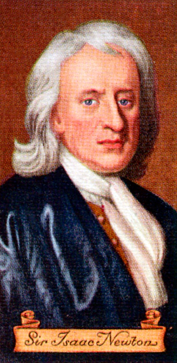 Sir Isaac Newton, tomado de una serie de tarjetas de cigarrillos, 1935 de Unbekannt