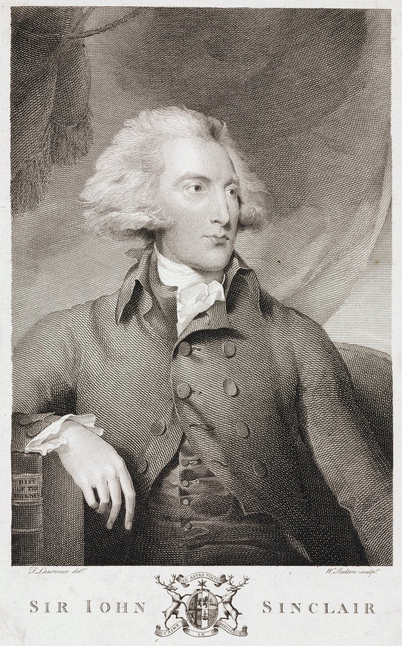 Sir John Sinclair, economista agrícola y estadístico escocés, c. 1790s de Unbekannt