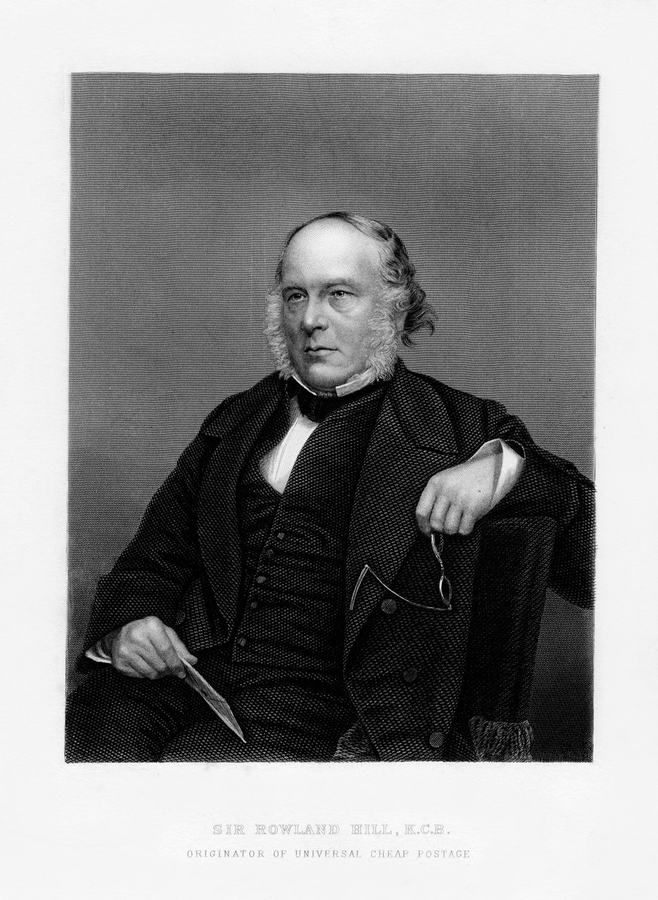 Sir Rowland Hill, maestro británico, panfletista y creador del franqueo de un penique, siglo XIX de Unbekannt