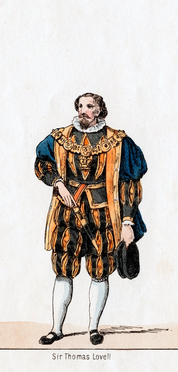 Sir Thomas Lovell, diseño de vestuario para la obra de Shakespeare, Enrique VIII, siglo XIX de Unbekannt