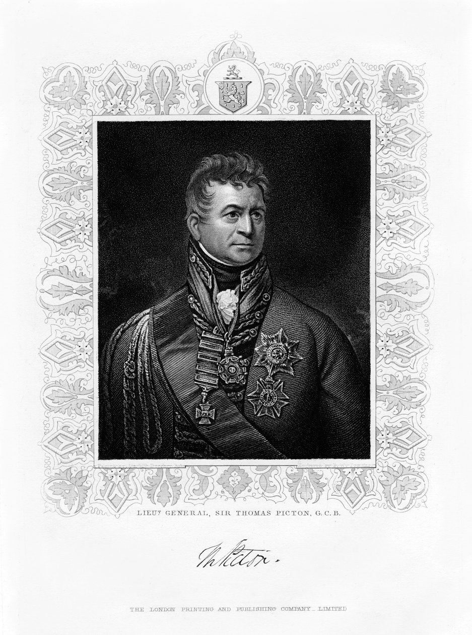 Sir Thomas Picton, líder militar británico, siglo XIX de Unbekannt