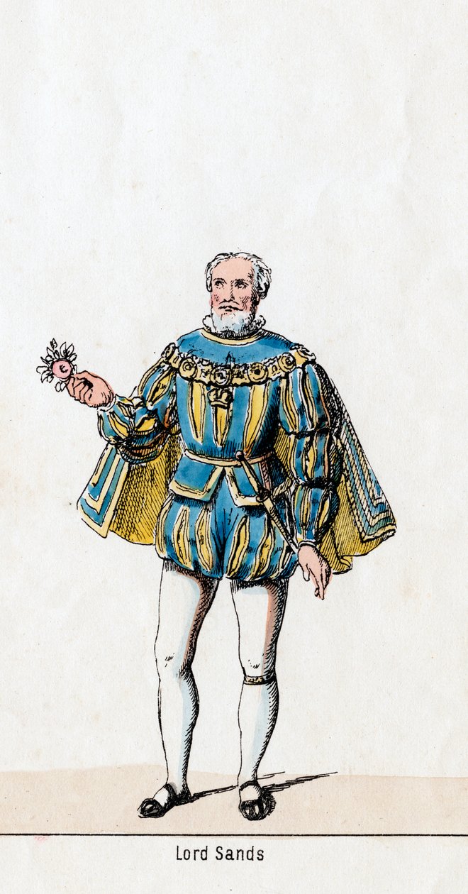 Sir William Sands, diseño de vestuario para la obra de Shakespeare, Enrique VIII, siglo XIX de Unbekannt