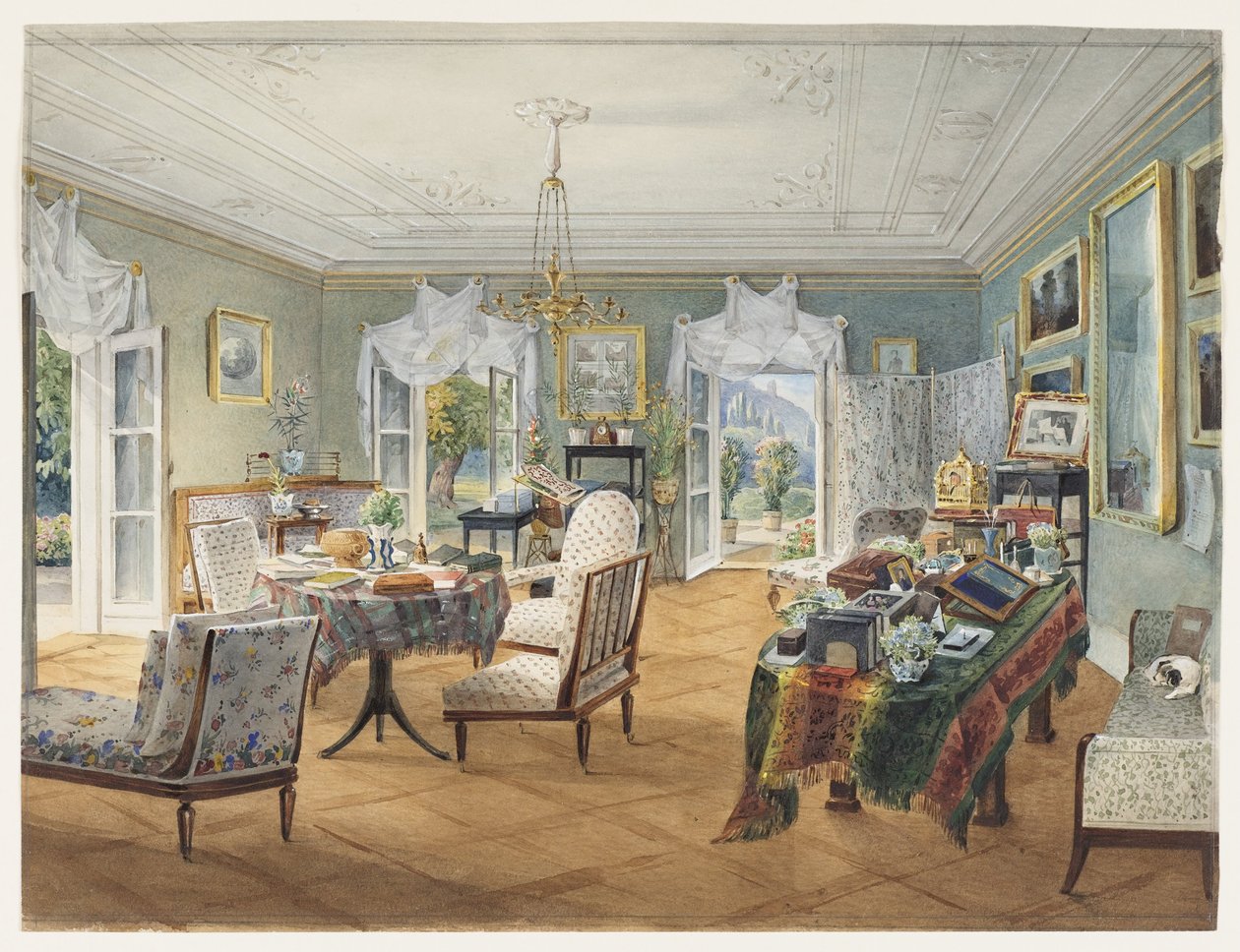 Sala de estar en una finca rural, 1830-1840s de Unbekannt