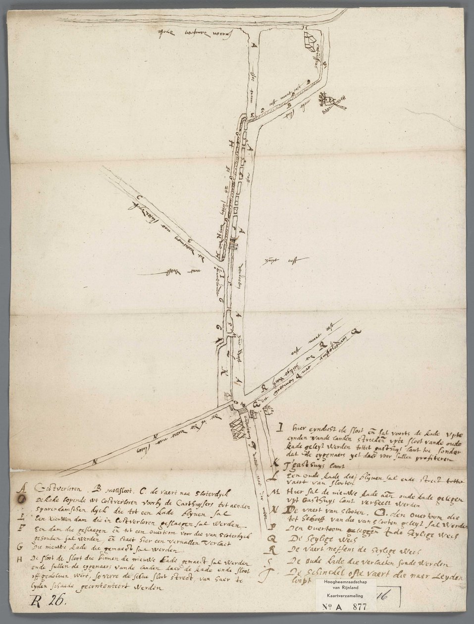 Esquema de la construcción del nuevo muelle del Sloterbinnenpolder a lo largo del Kostverlorenvaart de Unbekannt