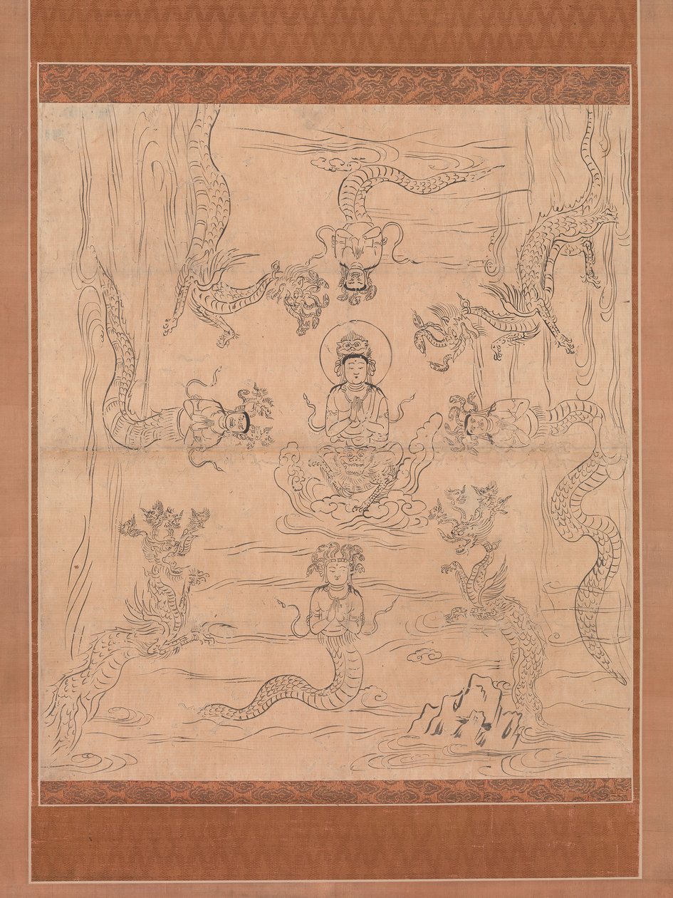 Boceto de un Mandala de Lluvia Invitante, siglo XII de Unbekannt