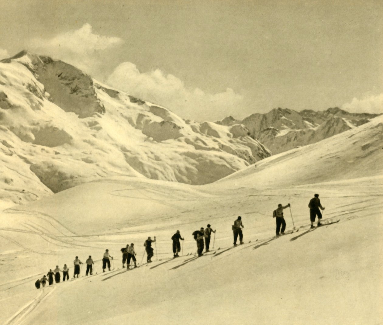 Lección de esquí, Arlberg, Austria, c. 1935 de Unbekannt