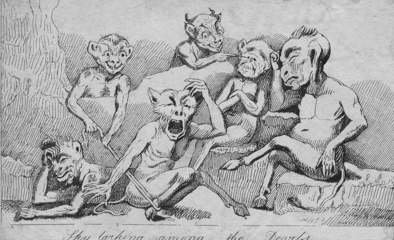 Jugando entre los demonios, siglo XIX de Unbekannt