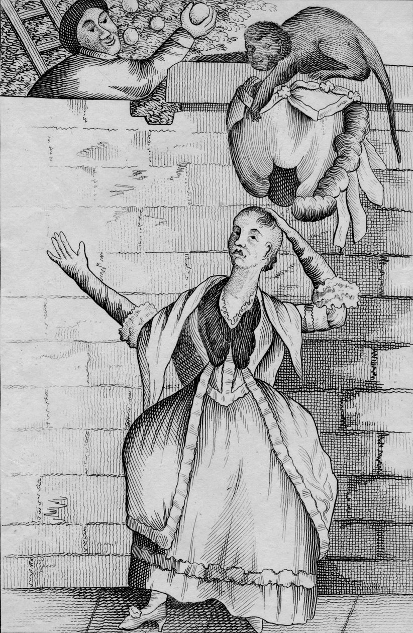 Juego de manos por un mono - o la cabeza de la dama descargada, c1812 de Unbekannt