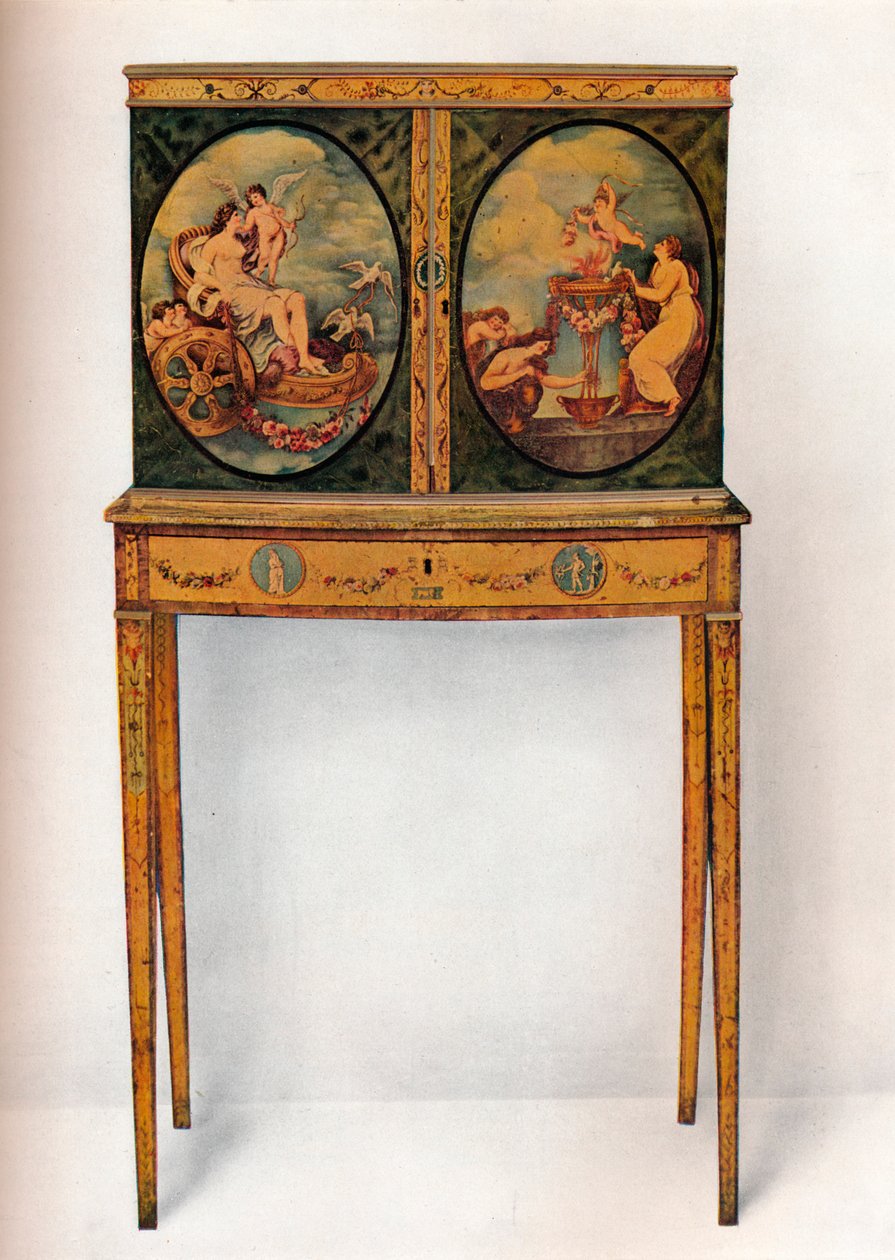 Pequeño gabinete de caoba sobre soporte, c1680 de Unbekannt