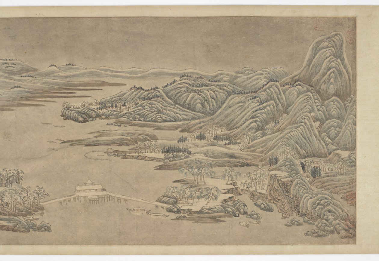Despejando la Nieve en Montañas y Ríos, después de Wang Wei, siglo XVI-XVII de Unbekannt