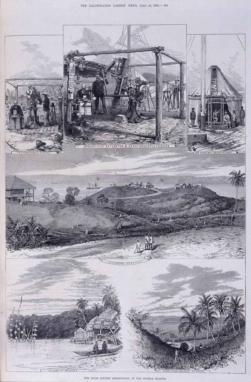 Observatorio del Eclipse Solar, Islas Nicobar, c1875 de Unbekannt