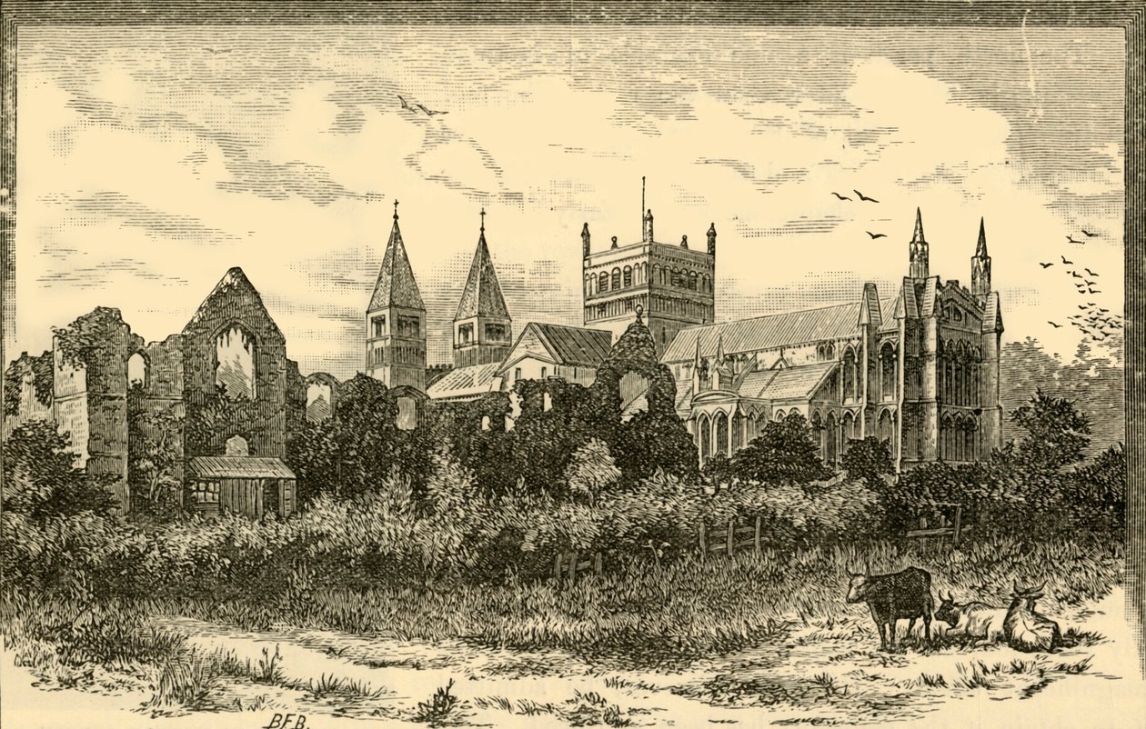 Catedral de Southwell y ruinas del palacio de Unbekannt