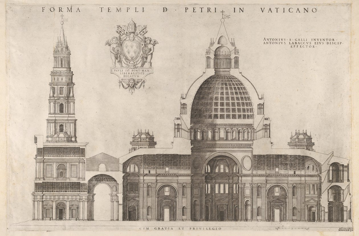 Diseño para la Basílica de San Pedro en el Vaticano, 1514 de Unbekannt