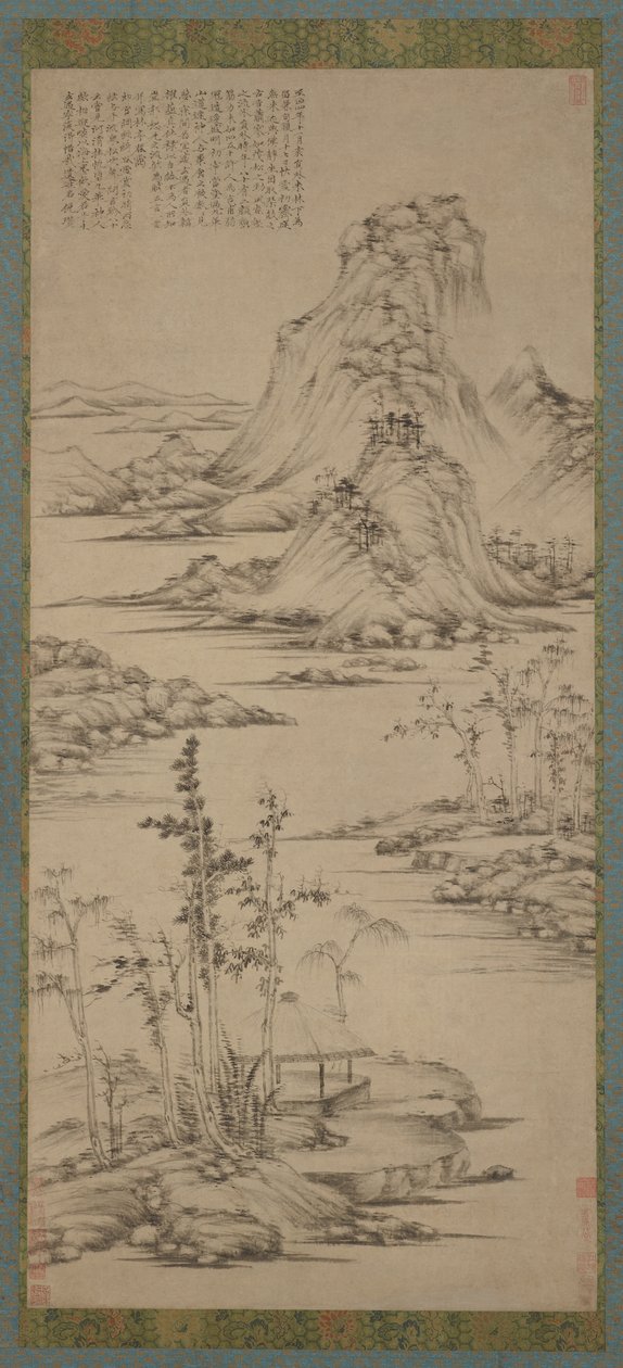 Niebla primaveral sobre un pabellón junto al río, dinastía Ming, 1368-1644 de Unbekannt