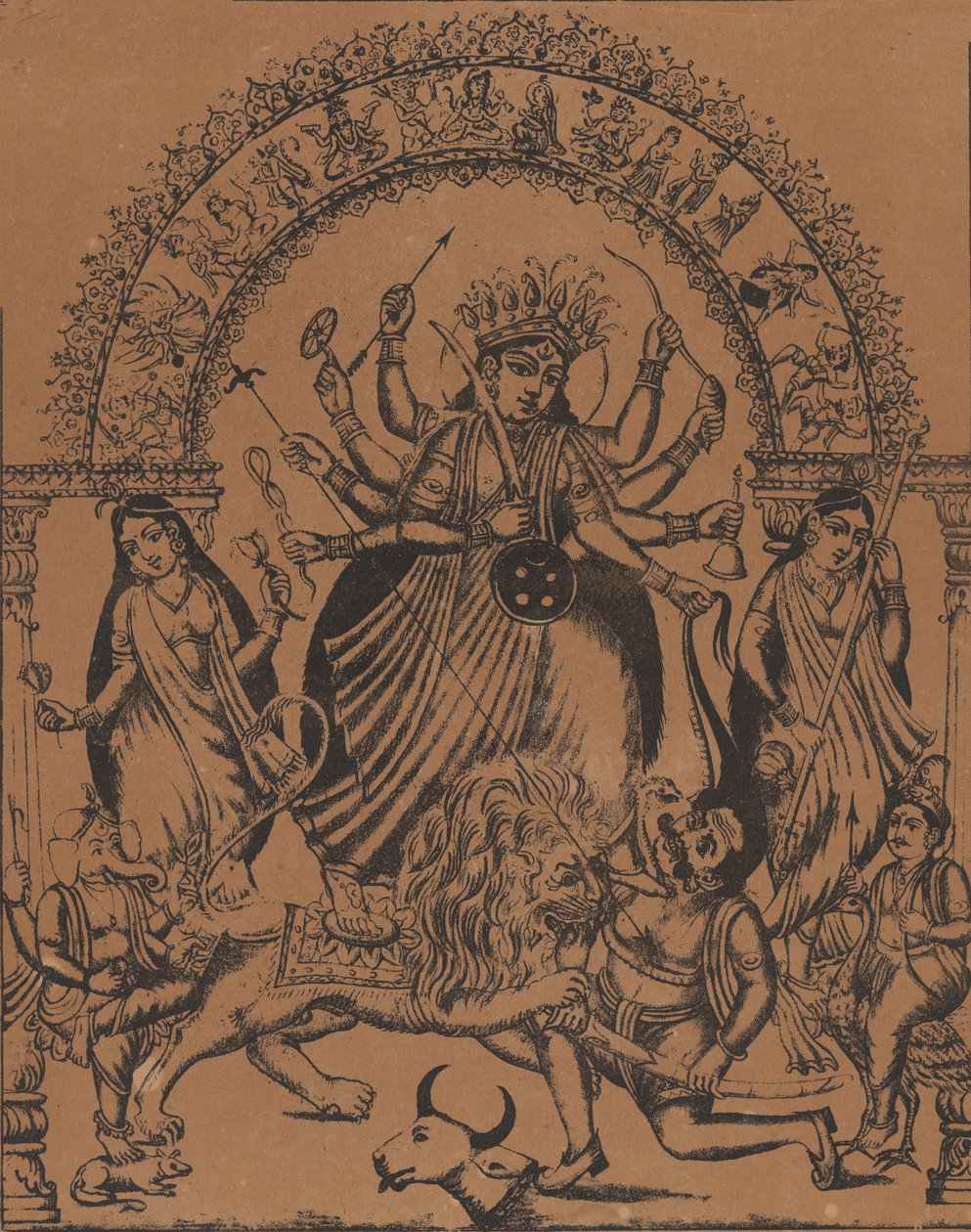Sri Sri Durga, ca. 1875-80 de Unbekannt