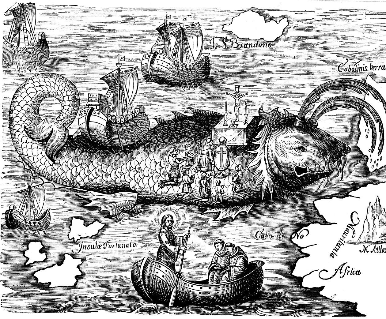 San Brandán en su viaje de 7 años para encontrar la Isla de San Brandon de la Tierra de los Santos de Unbekannt