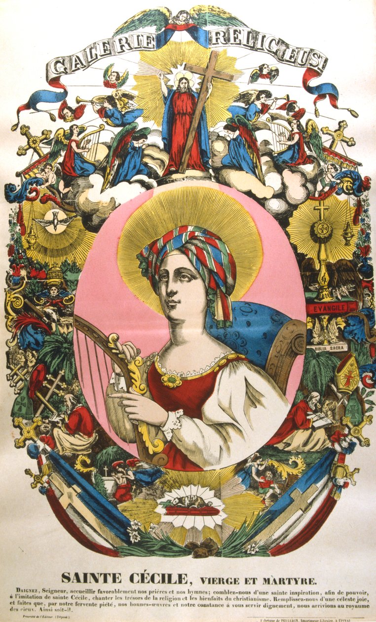 Santa Cecilia, legendaria mártir romana, siglo XIX de Unbekannt